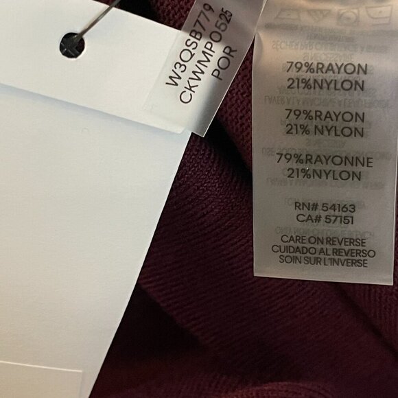 NWT Calvin Klein Solid Turtle Neck Long Sleeve Sweater w/ Button Detail Sleeve - Picture 4 of 4